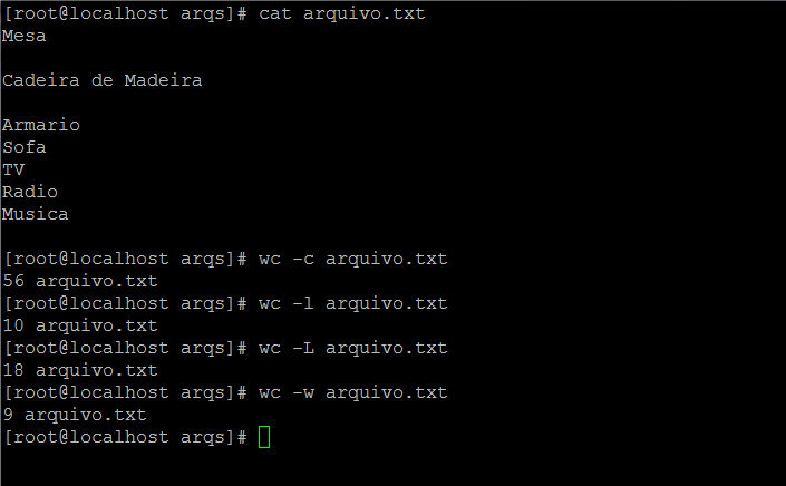 Coamndo wc Atributos Coamndo wc Atributos